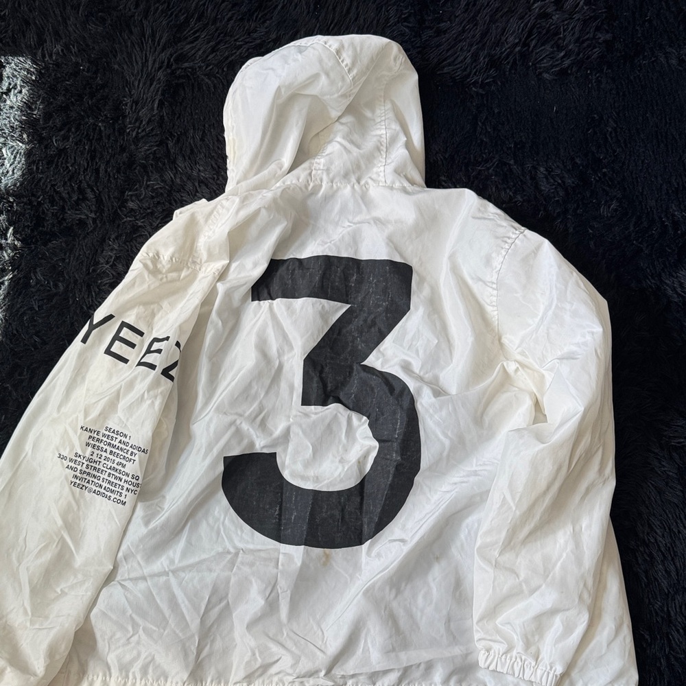 Yeezy White Jacket with Black Number 3